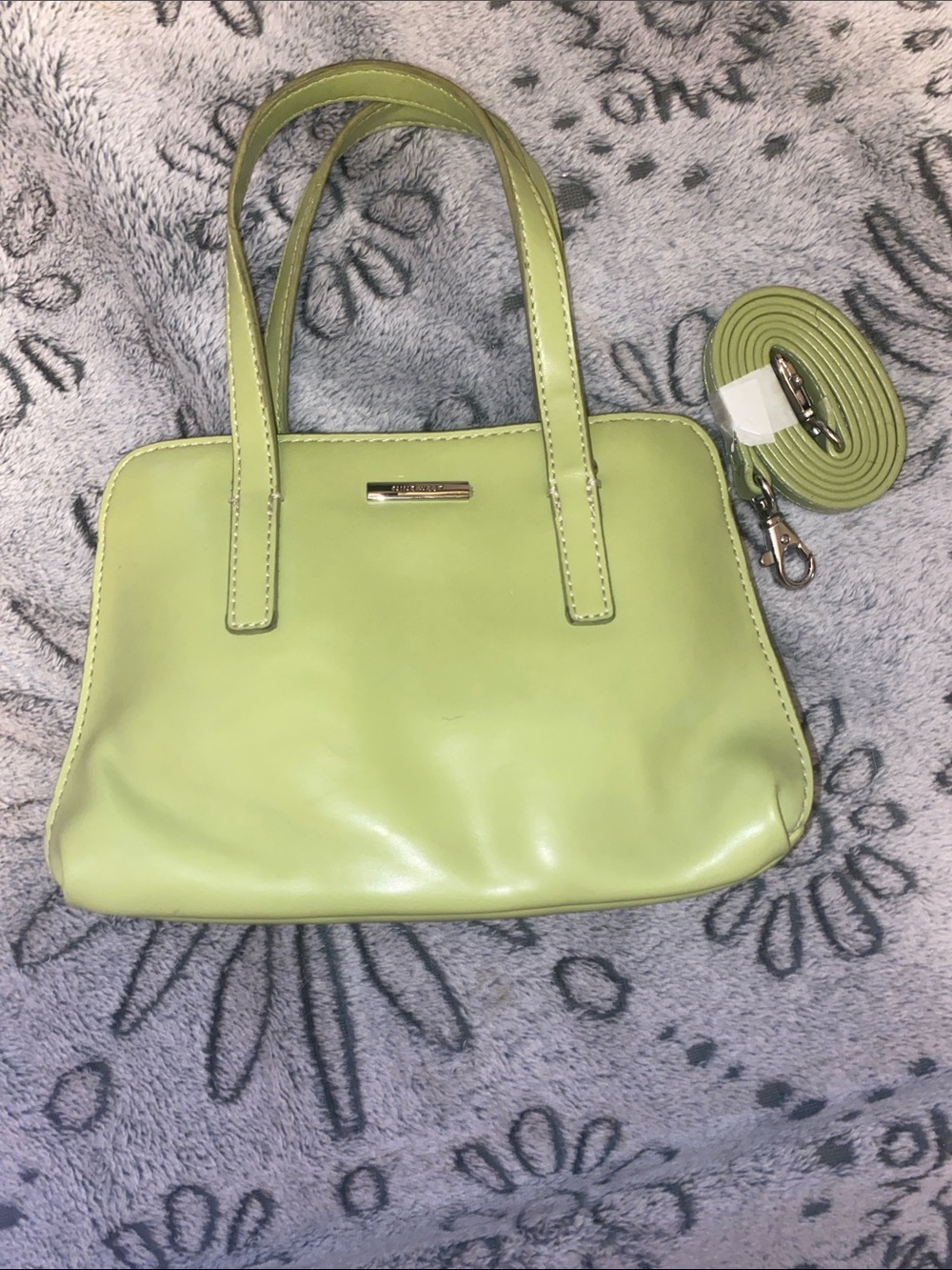 Nine West Lime Green Top-Handle Shoulder Bag with Detachable Strap